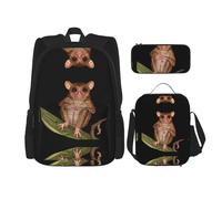 WZYCWB Clever Tarsier Set de 3 sacs à dos d'écolier + trousse + sac à déjeuner grande capacité