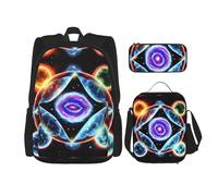 WZYCWB Cosmic Stars Ensemble sac à dos (3 pièces) - Cartable d'écolier + trousse + sac à déjeuner + sac à dos grande capacité