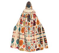 WZYCWB Costume ethnique spécial cape à capuche à motifs d'Halloween cape rave fête et réunion de famille