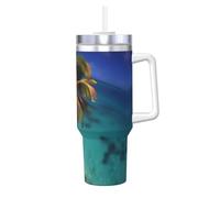 WZYCWB Coupe glacée tendance imprimée des îles des Caraïbes - Super tasse d'isolation thermique et froide, un incontournable pour les voyages en plein air et le sport