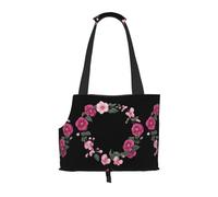 WZYCWB Couronne de roses en fleurs - Sac de voyage léger pour chats et sac à bandoulière respirant pour petit chien pour un transport facile