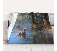 WZYCWB Couverture en flanelle imprimée Canards colverts de 127 x 101,6 cm - 76,2 à 203,2 cm. Une couverture chaude pour l'automne à la maison et une couverture de voyage portable.