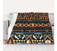 WZYCWB Couverture en flanelle imprimée de 203,2 x 152,4 cm à texture ethnique tribale africaine - 76,2 à 203,2 cm. Une couverture chaude pour l'automne à la maison et une couverture de voyage portable