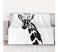 WZYCWB Couverture en flanelle imprimée girafe noire et blanche de 203,2 x 152,4 cm - 76,2 à 203,2 cm. Une couverture chaude pour l'automne à la maison et une couverture de voyage portable.