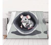 WZYCWB Couverture en flanelle imprimée Mouse in The Hole 101,6 x 76,2 cm - 76,2 à 203,2 cm. Une couverture chaude pour l'automne à la maison et une couverture de voyage portable.