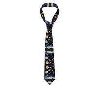 WZYCWB Cravates de costume Saturn Jupiter Earth Print pour homme, adaptées pour les occasions professionnelles telles que les mariages, les banquets et les entretiens d'embauche.