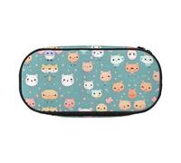 WZYCWB Cute Fox Trousse à crayons de grande capacité - Boîte de rangement multifonctionnelle, portable et durable pour fournitures de bureau et scolaires, Noir , Taille unique, Trousse de beauté
