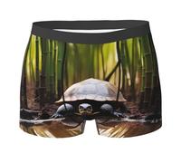 WZYCWB Cute Tortle Printed Men's Boxer Slip Polyester Élastique Boxer Slip - Plusieurs tailles, noir, X-Large