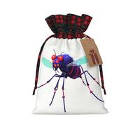 WZYCWB Data Mosquito Virus Sacs cadeaux de Noël pour décorations de fête de Noël, 21 x 30 cm, sacs cadeaux en toile de jute avec cordon de serrage