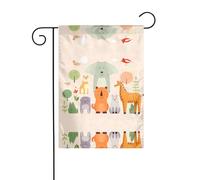 WZYCWB De nombreux drapeaux de jardin mignons d'animaux de dessin animé - 30,5 x 45,7 cm, drapeaux décoratifs de jardin à suspendre