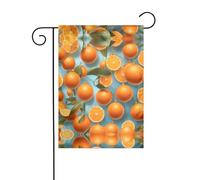 WZYCWB De nombreux drapeaux décoratifs de jardin imprimés d'oranges délicieuses, petits drapeaux d'extérieur imperméables, décoration d'ambiance festive