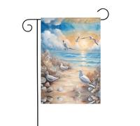 WZYCWB De nombreux drapeaux décoratifs de jardin mignons imprimés mouettes, petits drapeaux d'extérieur imperméables, décoration d'ambiance festive