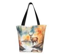 WZYCWB Deer by the River Sac à main à bandoulière tendance pour femme, convient pour le week-end, les voyages, le shopping, sac à bandoulière