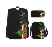WZYCWB Deer looking into the distance Sac à dos (3 pièces) Sac à dos grande capacité Sac à dos étudiant Sac d'école Trousse à crayons Sac à déjeuner Combinaison
