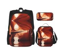 WZYCWB Desert Architecture Ensemble sac à dos (3 pièces) - Sac d'école pour étudiant + trousse + sac à déjeuner + sac à dos grande capacité