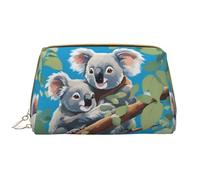 WZYCWB Deux adorables koalas Trousse de maquillage en cuir avec poches, sac de voyage portable, sac de rangement cosmétique de grande capacité,