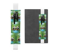 WZYCWB Deux jolies pochettes à crayons pandas, des porte-stylos en PVC et des porte-stylos avec bandes élastiques et marque-pages sont le meilleur choix de cadeau.