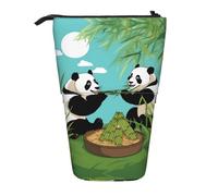 WZYCWB Deux jolis grands pandas rétractables pour porte-stylos, pinceaux de maquillage ou sacs à cordon de serrage.