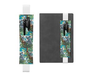 WZYCWB Deux pochettes à crayons Happy Koalas, des porte-stylos en PVC et des porte-stylos avec bandes élastiques et marque-pages sont le meilleur choix de cadeau.