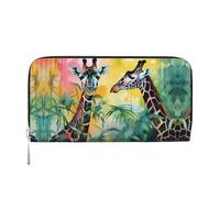 WZYCWB Diverses pochettes en cuir avec fermeture éclair et porte-cartes sont parfaites pour les voyages ou un usage quotidien, Deux girafes., Taille unique