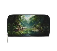 WZYCWB Diverses pochettes en cuir avec fermeture éclair et porte-cartes sont parfaites pour les voyages ou un usage quotidien, Forêt tropicale, Taille unique