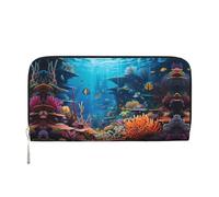 WZYCWB Diverses pochettes en cuir avec fermeture éclair et porte-cartes sont parfaites pour les voyages ou un usage quotidien, Flore et faune sous-marines, Taille unique