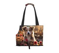WZYCWB Dogs and Roses Sac de voyage léger pour chats et sac à bandoulière respirant pour petit chien pour un transport facile