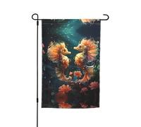 WZYCWB Drapeau de cour 30,5 x 45,7 cm, drapeau décoratif de jardin, terrasse, balcon, jardin, pelouse, beau motif hippocampe