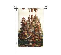 WZYCWB Drapeau de cour 30,5 x 45,7 cm, drapeau décoratif pour jardin, terrasse, balcon, jardin, pelouse, motif château de rêve