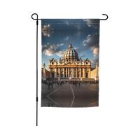 WZYCWB Drapeau de cour 30,5 x 45,7 cm, drapeau décoratif pour jardin, terrasse, balcon, jardin, pelouse, motif basilique Saint-Pierre
