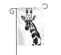 WZYCWB Drapeau de décoration de cour, drapeau de jardin à suspendre 30,5 x 45,7 cm, Noël, Halloween, décoration d'intérieur extérieure imprimé girafe noir et blanc