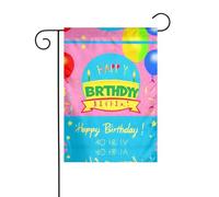WZYCWB Drapeau de décoration de cour, drapeau de jardin à suspendre 30,5 x 45,7 cm, Noël, Halloween, décoration d'intérieur extérieure imprimé ballon Happy Birthday