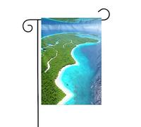 WZYCWB Drapeau de décoration de cour, drapeau de jardin à suspendre 30,5 x 45,7 cm, Noël, Halloween, décoration d'intérieur extérieure Une île dans l'océan Imprimé