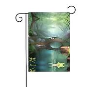 WZYCWB Drapeau de décoration de cour, drapeau de jardin à suspendre 30,5 x 45,7 cm, Noël, Halloween, décoration d'intérieur extérieure Petit pont à l'est imprimé