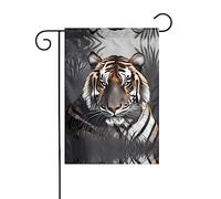 WZYCWB Drapeau de décoration de cour, drapeau de jardin à suspendre 30,5 x 45,7 cm, Noël, Halloween, décoration d'intérieur extérieure Tigre au repos Imprimé