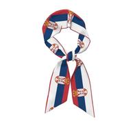 WZYCWB Drapeau de la Serbie - Longue bande en soie - Pour femme - Écharpe chic - Bandeau - Décoration de chapeau - 119,1 x 7,9 cm - Écharpe légère