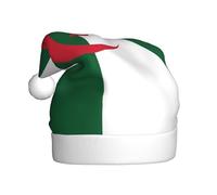 WZYCWB Drapeau de l'Algérie Adulte Chapeau de Noël Unisexe Père Noël Halloween Fête de vacances Adulte Chapeau de Noël en peluche