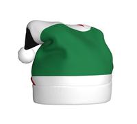 WZYCWB Drapeau de l'État de Palestine Adulte Nouvel An Chapeau de Père Noël Unisexe Chapeau Décoratif Noël Nouvel An Fête de Noël Chapeau de Père Noël en peluche de 39,7 cm de haut