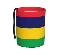 WZYCWB Drapeau de l'île Maurice Poubelle de voiture à suspendre, convient pour SUV, camion et voiture, comme boîte de rangement pliable pour voiture, accessoires pratiques et pratiques