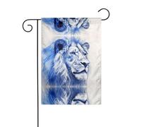 WZYCWB Drapeau décoratif de jardin imprimé lion silencieux, petits drapeaux d'extérieur imperméables, décoration d'ambiance festive