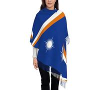 WZYCWB Drapeau des îles Marshall imprimé écharpe à pompons pour femme, un accessoire de mode idéal pour votre petite amie, mère, meilleure amie.