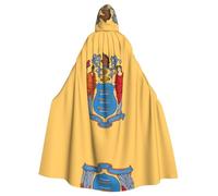 WZYCWB Drapeau du New Jersey Imprimé Adulte Fête Décoration Cape Halloween Cape à Capuche Unisexe Halloween Carnaval Mascarade Jeu de Rôle