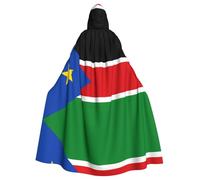WZYCWB Drapeau du Soudan du Sud Imprimé Adulte Party Decoration Cape Halloween Cape à Capuche Unisexe Halloween Carnaval Mascarade Jeu de rôle