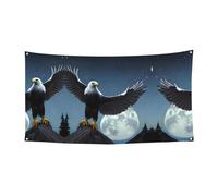 WZYCWB Drapeau imprimé aigle sous les étoiles pour décoration d'événement, décoration de fête, 70 x 35 cm, bannière à suspendre pour intérieur et extérieur