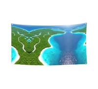 WZYCWB Drapeau imprimé « an Island in The Ocean » - Décoration de fête - 70 x 35 cm - Pour intérieur et extérieur