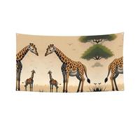 WZYCWB Drapeau imprimé mère et enfant girafe pour décoration d'événement de fête, 70 x 35 cm, bannière de fond à suspendre pour intérieur et extérieur