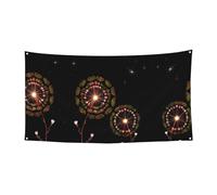 WZYCWB Drapeau imprimé pissenlit étoilé pour décoration d'événement de fête, 70 x 35 cm, bannière à suspendre pour intérieur et extérieur