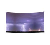 WZYCWB Drapeau imprimé tempête de foudre pour décoration d'événement de fête, 70 x 35 cm, intérieur et extérieur bannière à suspendre