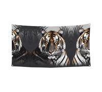 WZYCWB Drapeau imprimé tigre au repos pour décoration d'événement de fête, 70 x 35 cm, bannière à suspendre pour intérieur et extérieur