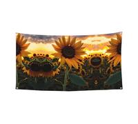 WZYCWB Drapeau imprimé tournesol de ferme - Décoration de fête - 70 x 35 cm - Pour intérieur et extérieur